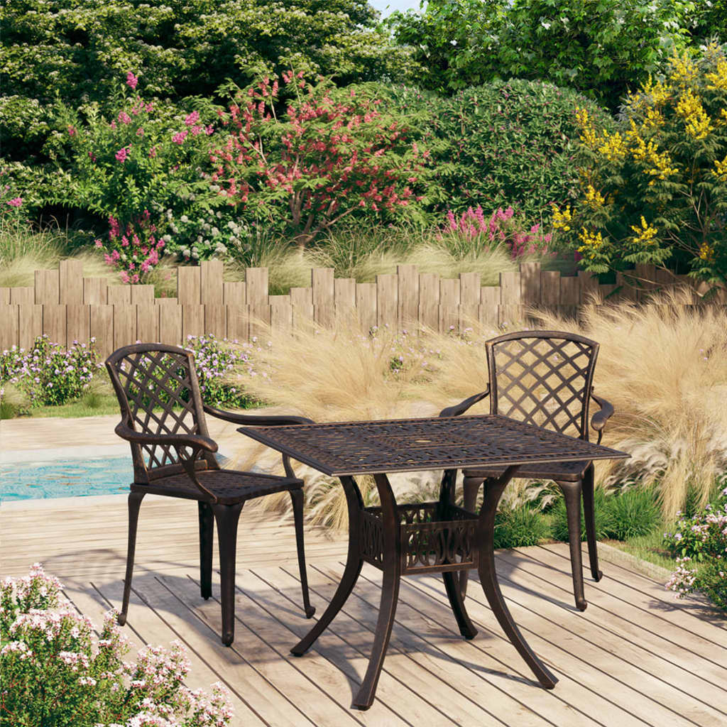 Ensemble de bistro 3 pcs Aluminium coulé Bronze