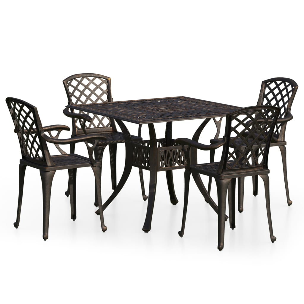 Ensemble de bistro 5 pcs Aluminium coulé Bronze