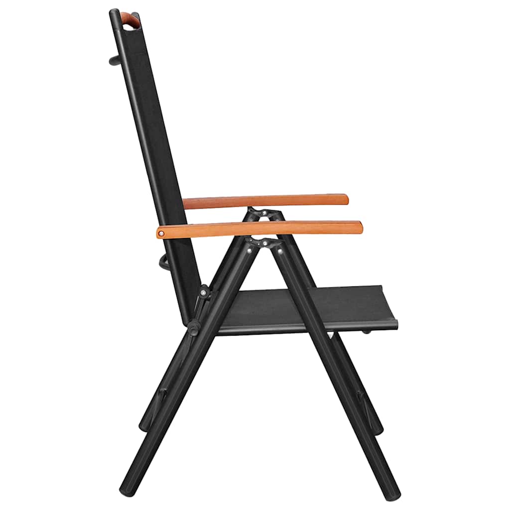 Ensemble à manger de jardin 5 pcs aluminium noir