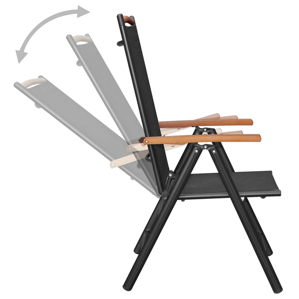 Ensemble à manger de jardin 7 pcs Aluminium Noir
