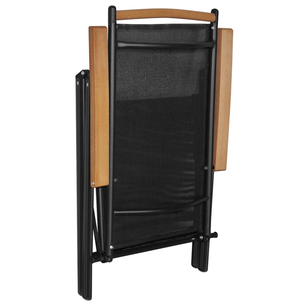 Ensemble à manger de jardin 7 pcs Aluminium Noir