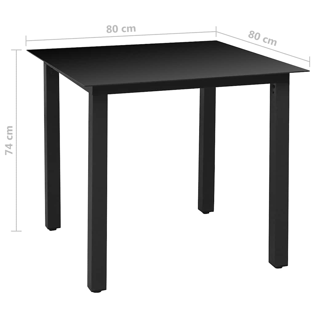 Ensemble à manger de jardin 5 pcs Aluminium Noir