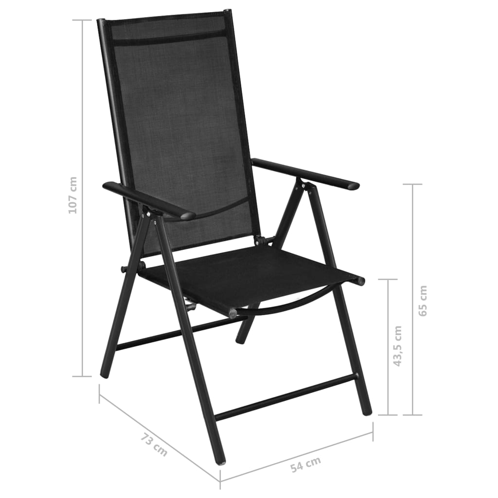 Ensemble à manger de jardin 5 pcs aluminium argenté et noir