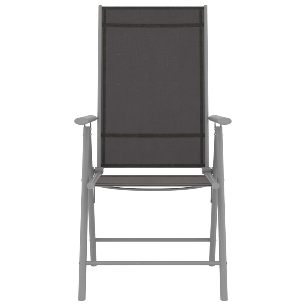 Ensemble à manger de jardin 5 pcs aluminium argenté et noir