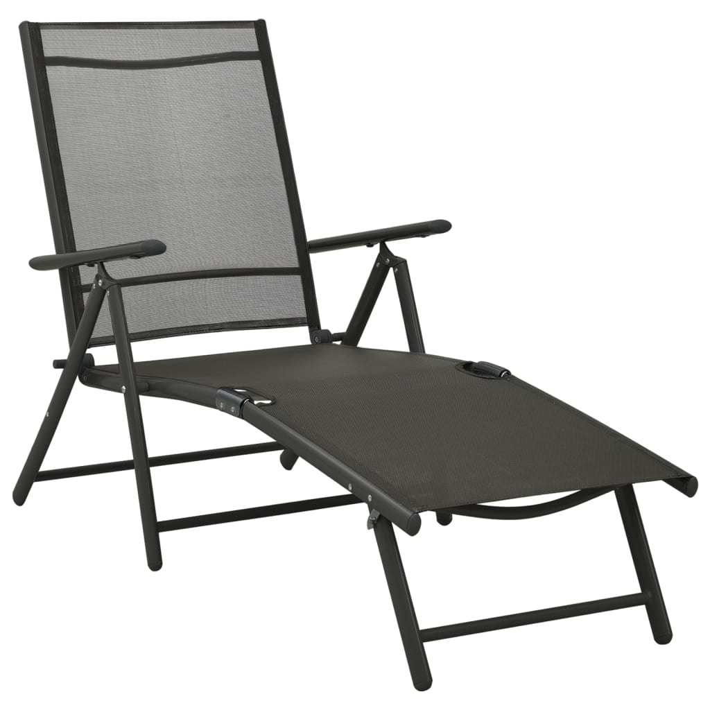 Salon de jardin 9 pcs Noir et anthracite