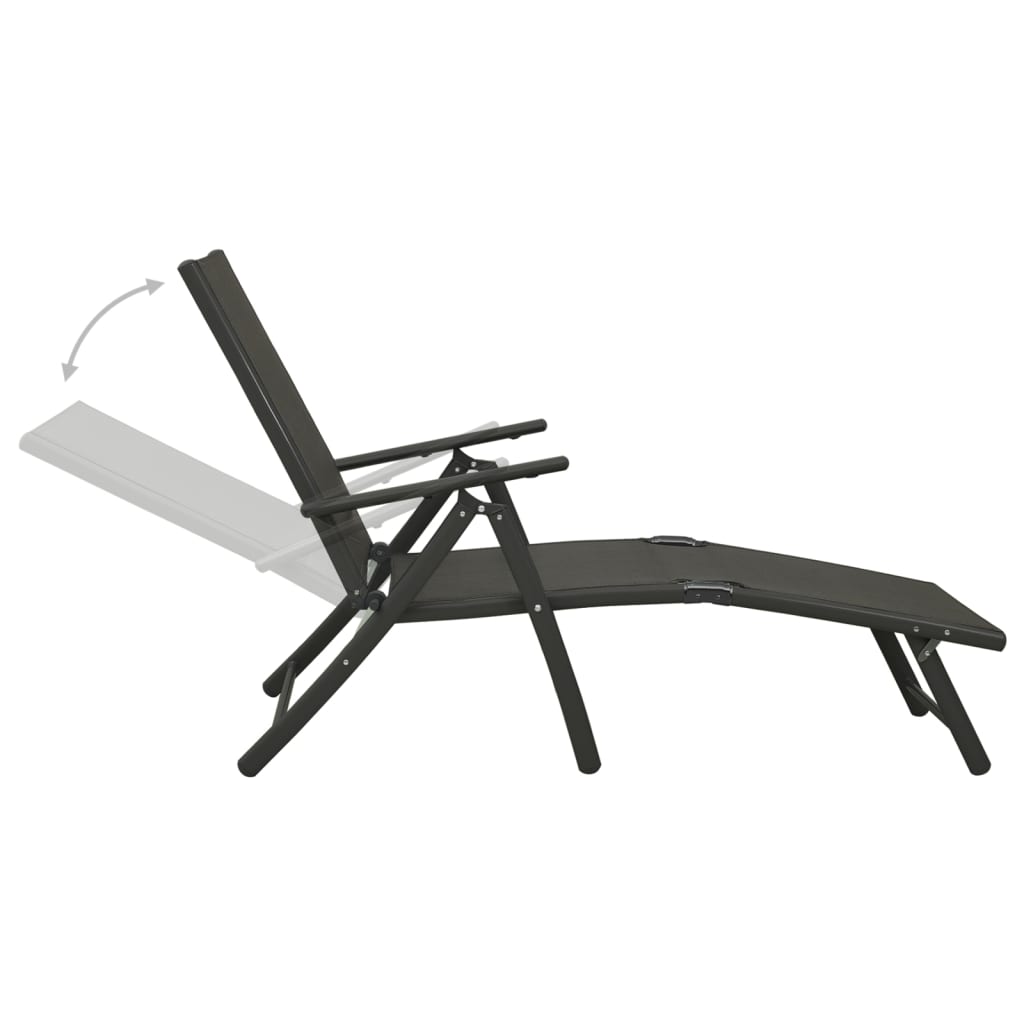 Salon de jardin 9 pcs Noir et anthracite