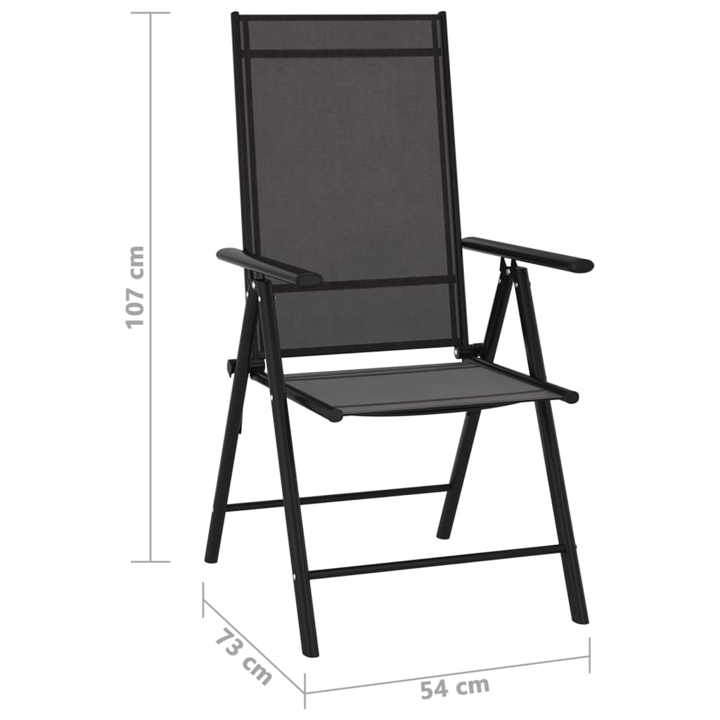 Salon de jardin 9 pcs Noir et anthracite