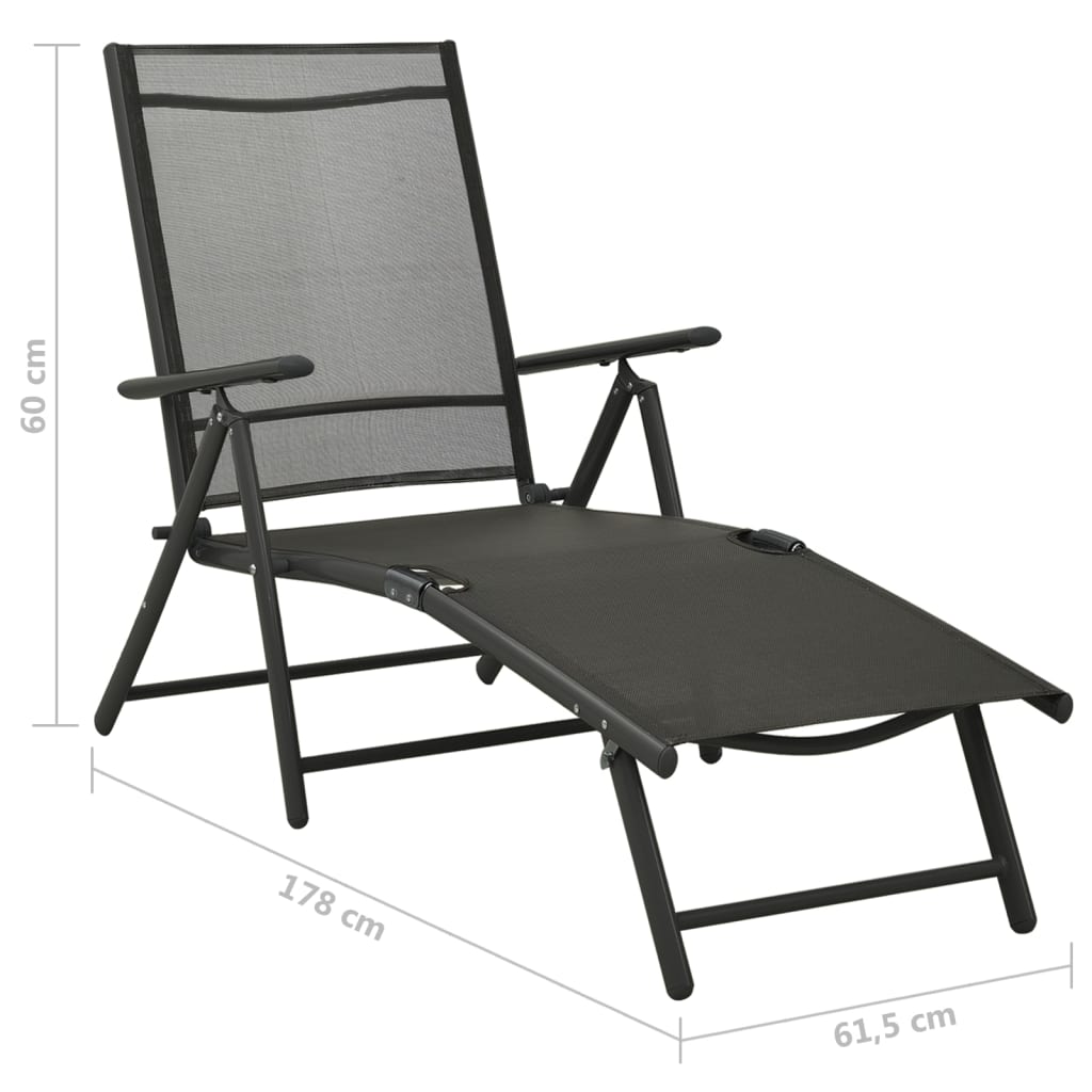 Salon de jardin 9 pcs Noir et anthracite