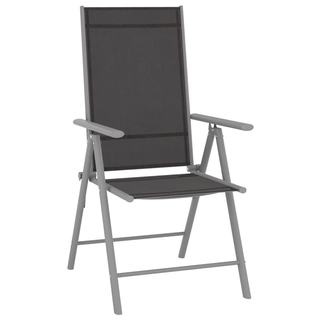 Ensemble à manger de jardin 10 pcs noir et argenté