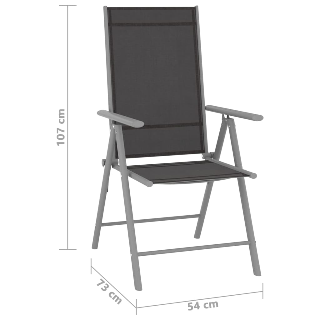 Ensemble à manger de jardin 10 pcs noir et argenté