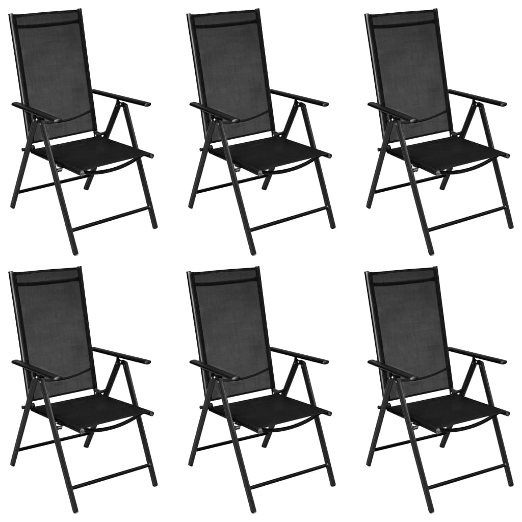 Ensemble à manger de jardin 7 pcs Aluminium Noir