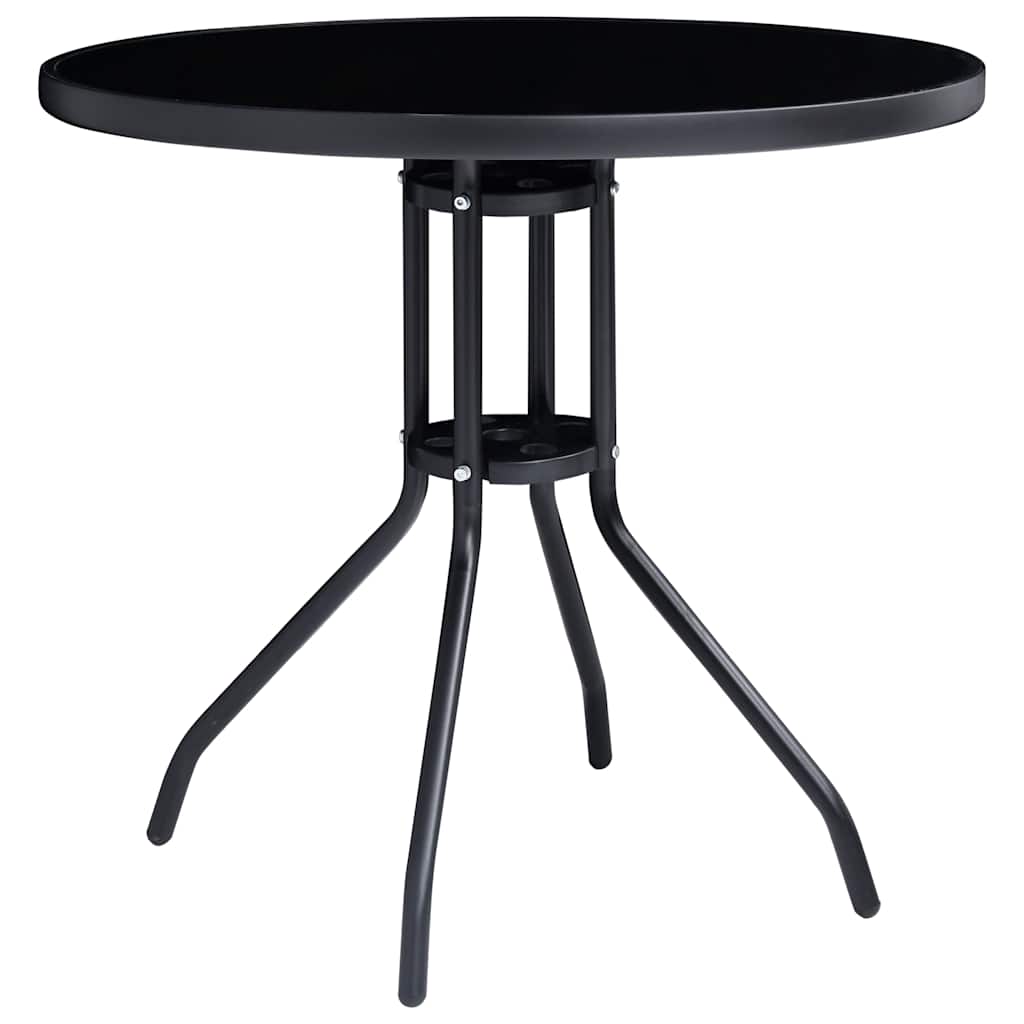 Ensemble à manger de jardin 5 pcs aluminium et textilène noir