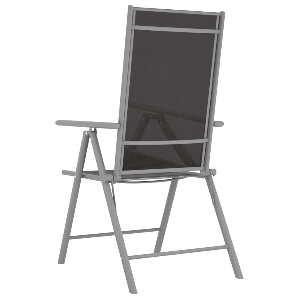 Ensemble à manger de jardin 5pcs aluminium et textilène argenté