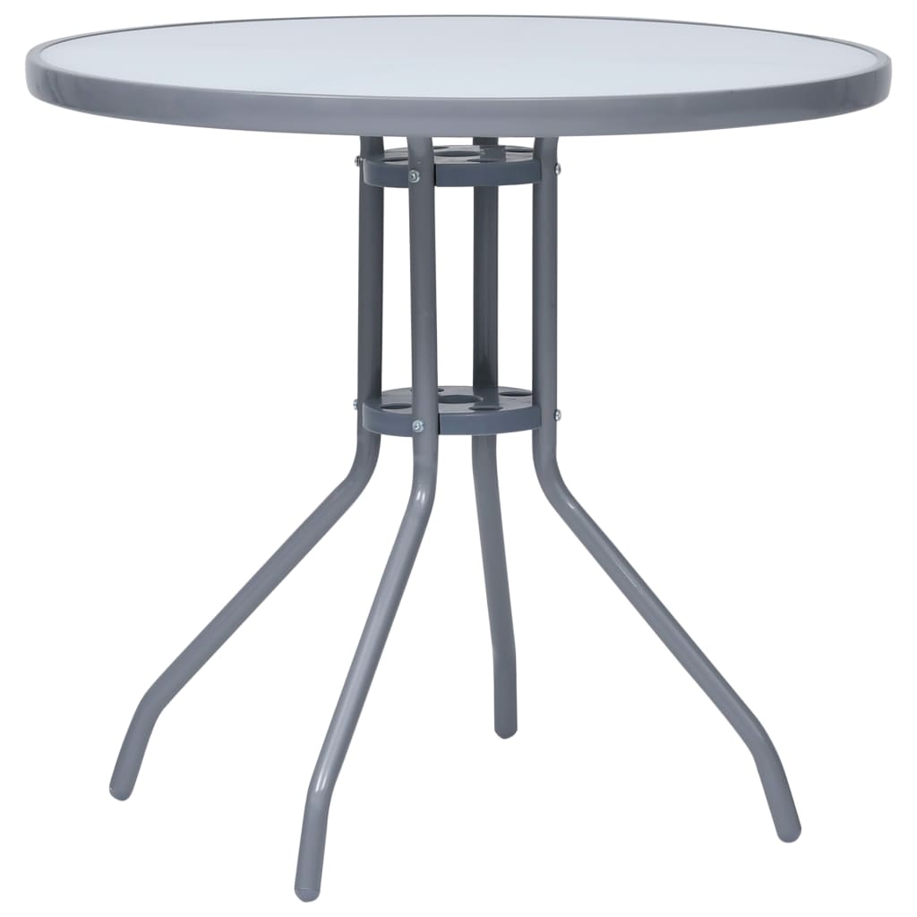 Ensemble à manger de jardin 5pcs aluminium et textilène argenté