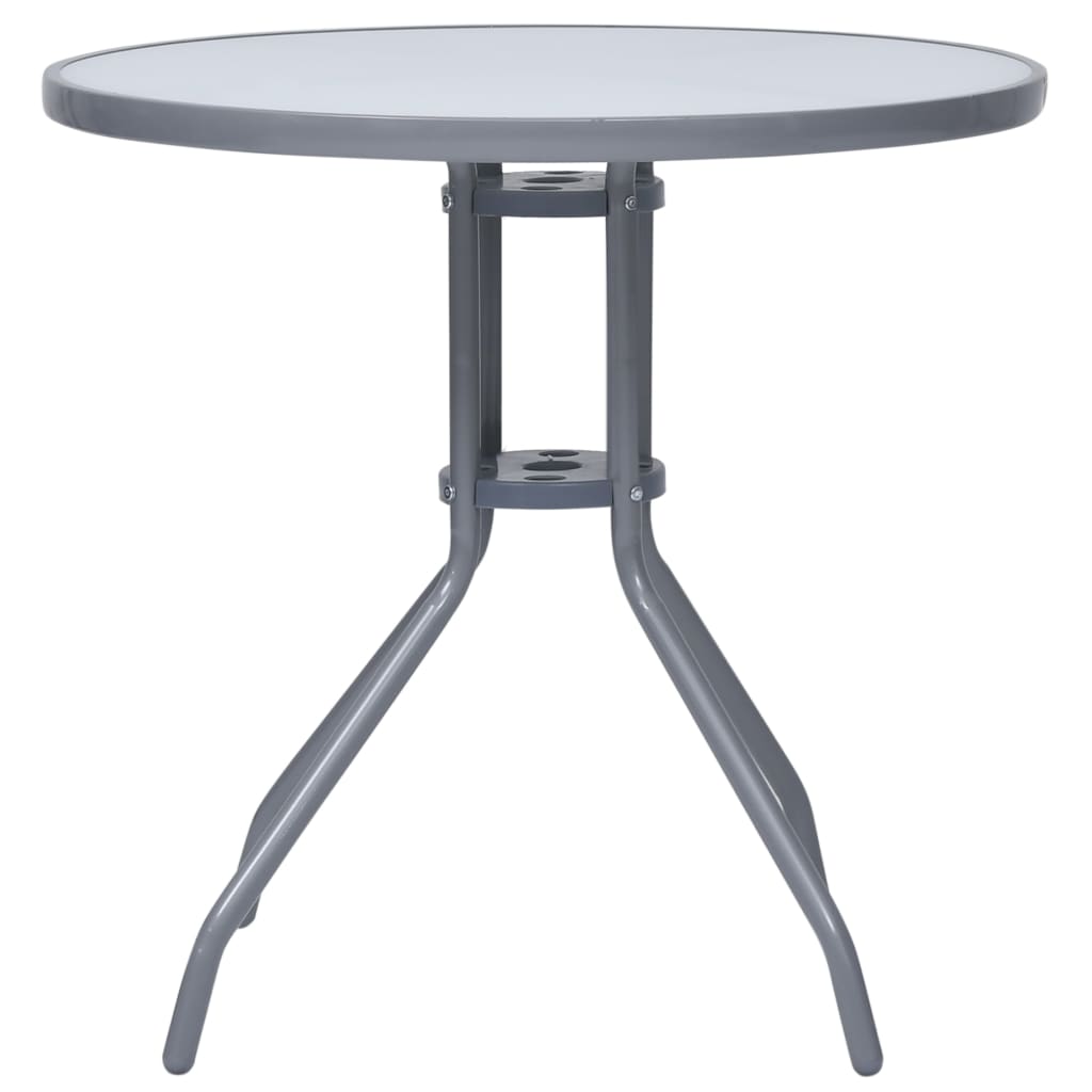 Ensemble à manger de jardin 5pcs aluminium et textilène argenté