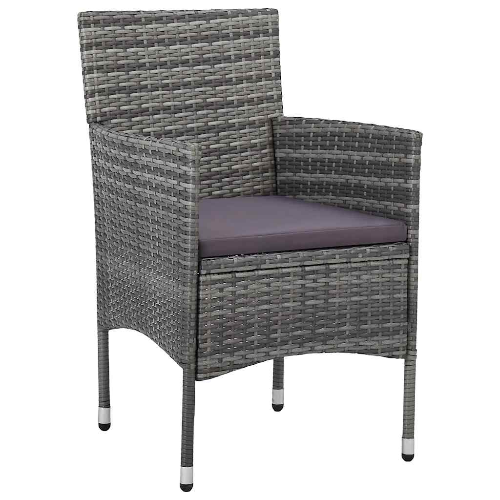 Ensemble à manger de jardin 7 pcs Résine tressée Gris