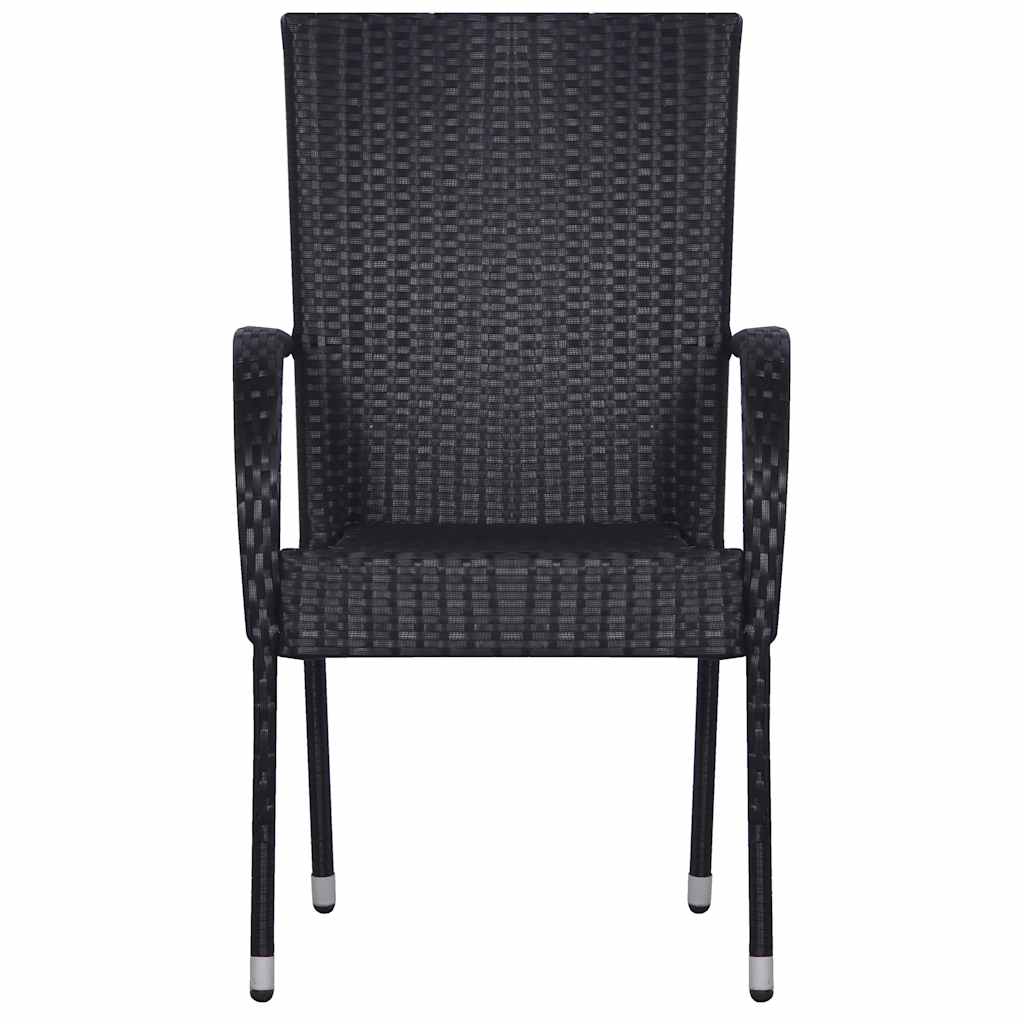 Ensemble à manger de jardin 7 pcs Résine tressée Noir