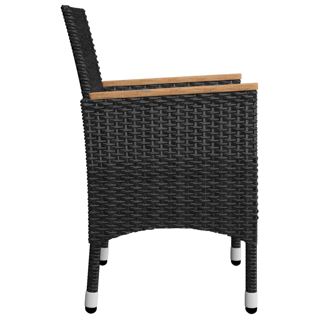 Ensemble à manger de jardin 5 pcs Noir