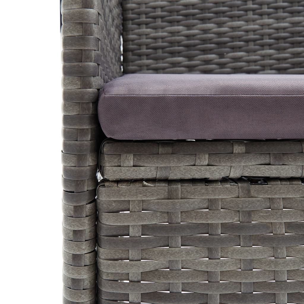 Ensemble à manger de jardin 5 pcs Gris