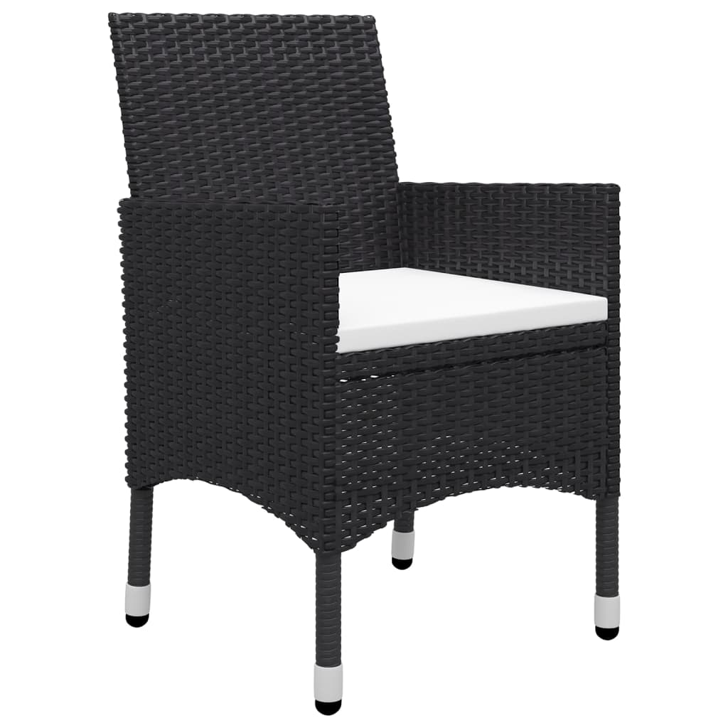 Ensemble à manger de jardin 5 pcs Noir