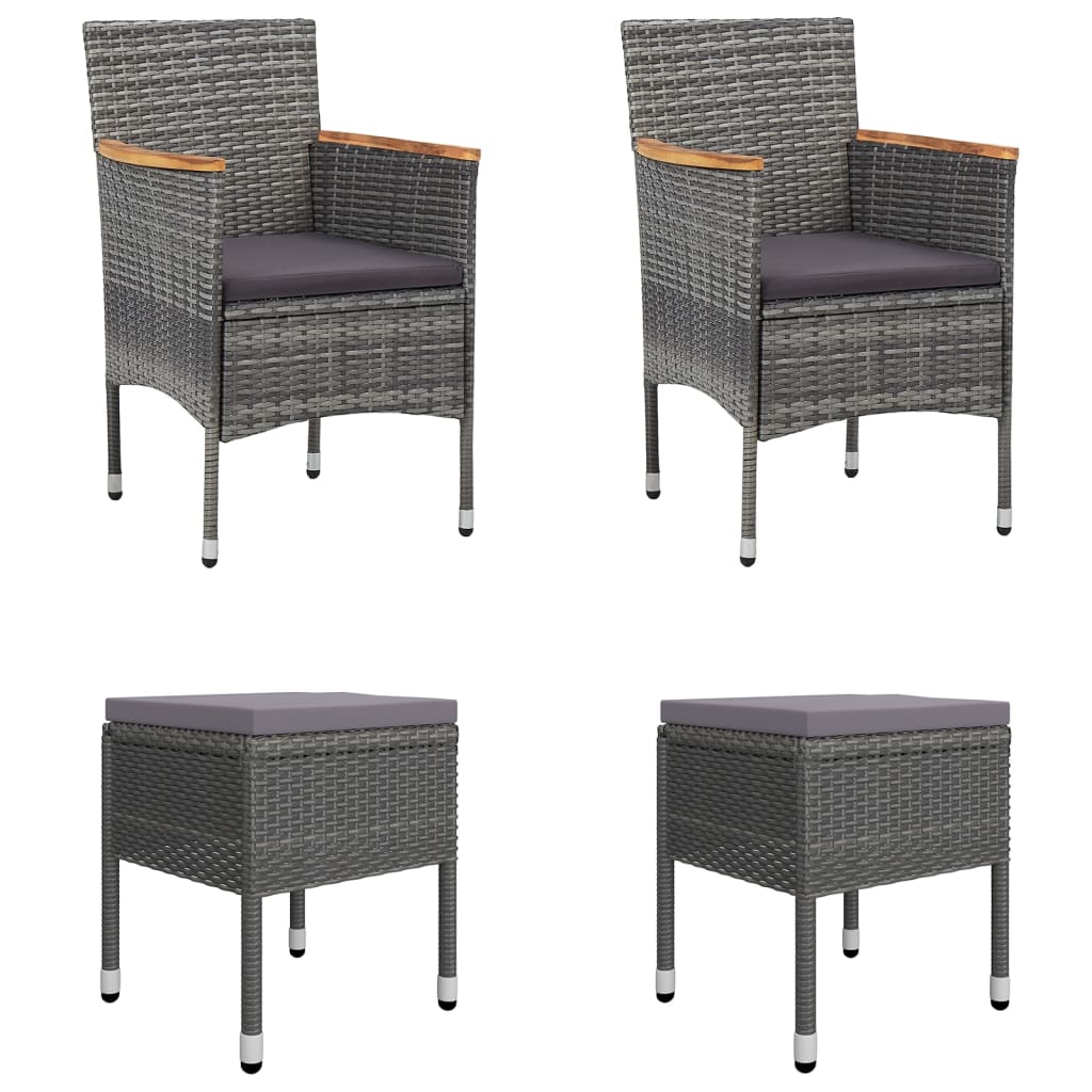 Ensemble à manger de jardin 5 pcs Gris