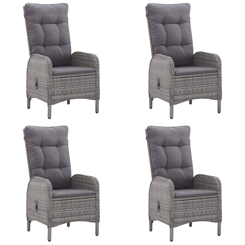 Ensemble à manger de jardin 5 pcs Gris