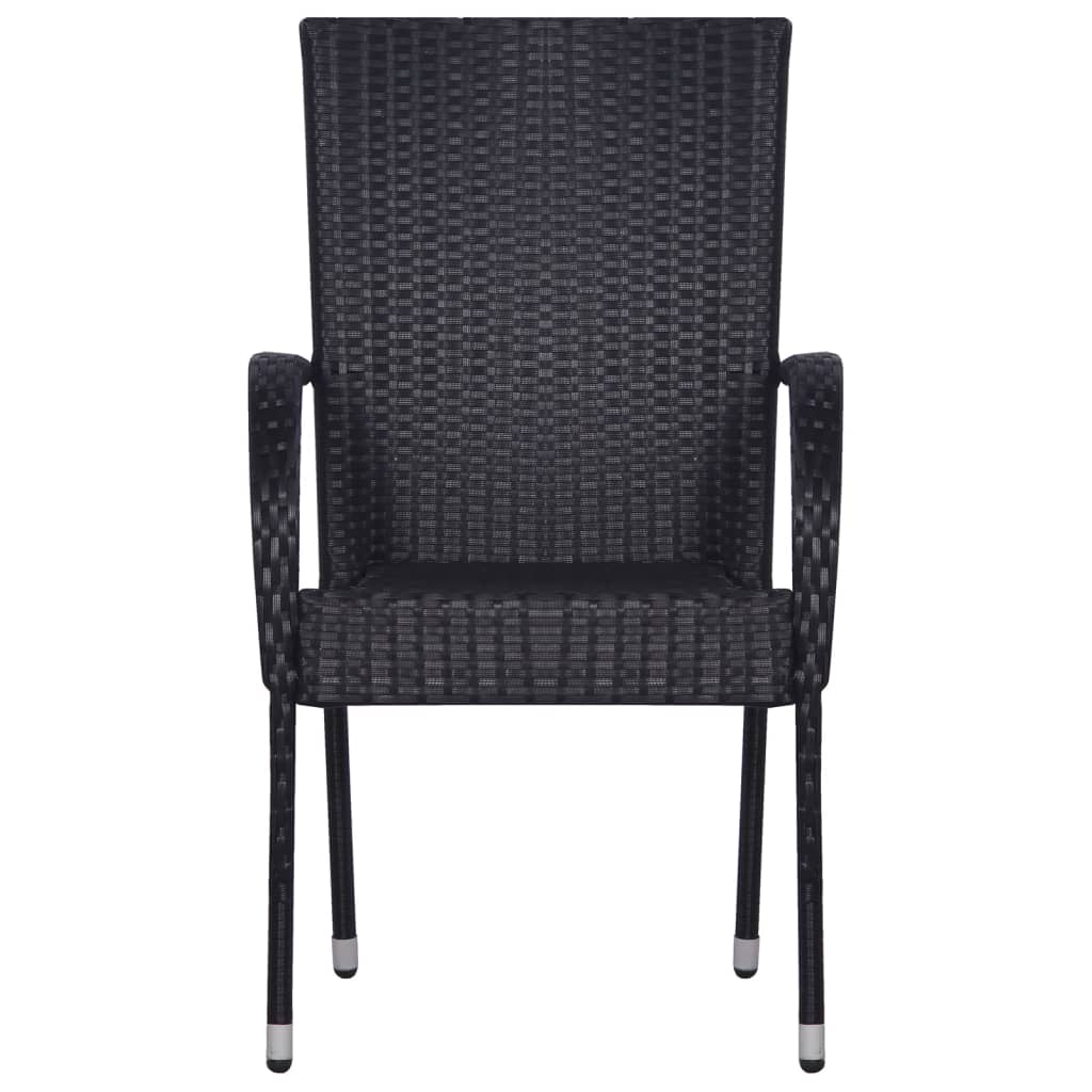 Ensemble à manger de jardin 7 pcs Noir