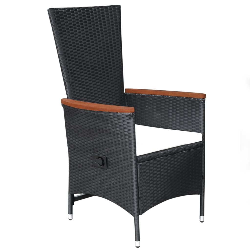 Ensemble à manger de jardin 5 pcs Noir