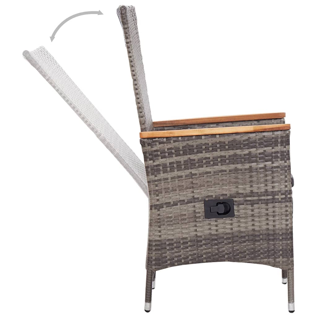 Ensemble à manger de jardin 5 pcs Gris