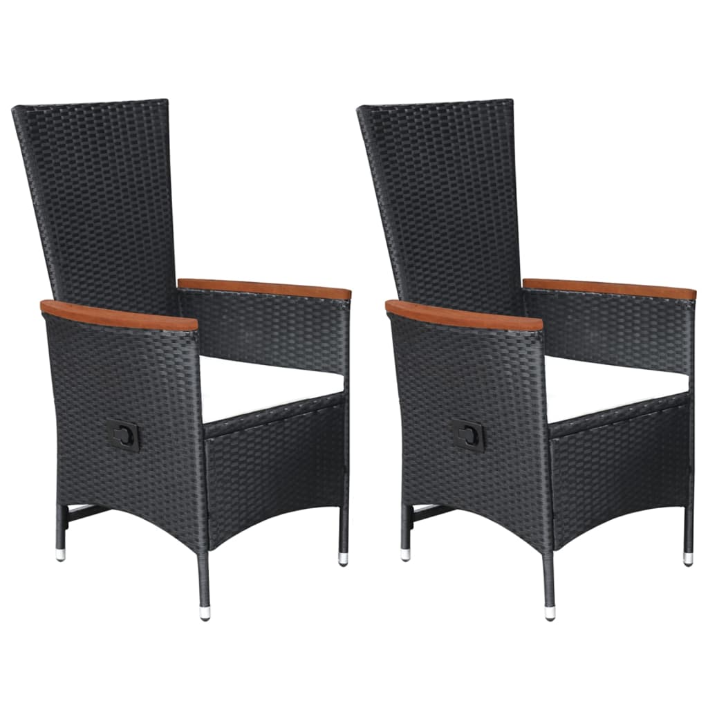 Ensemble à manger de jardin 5 pcs noir