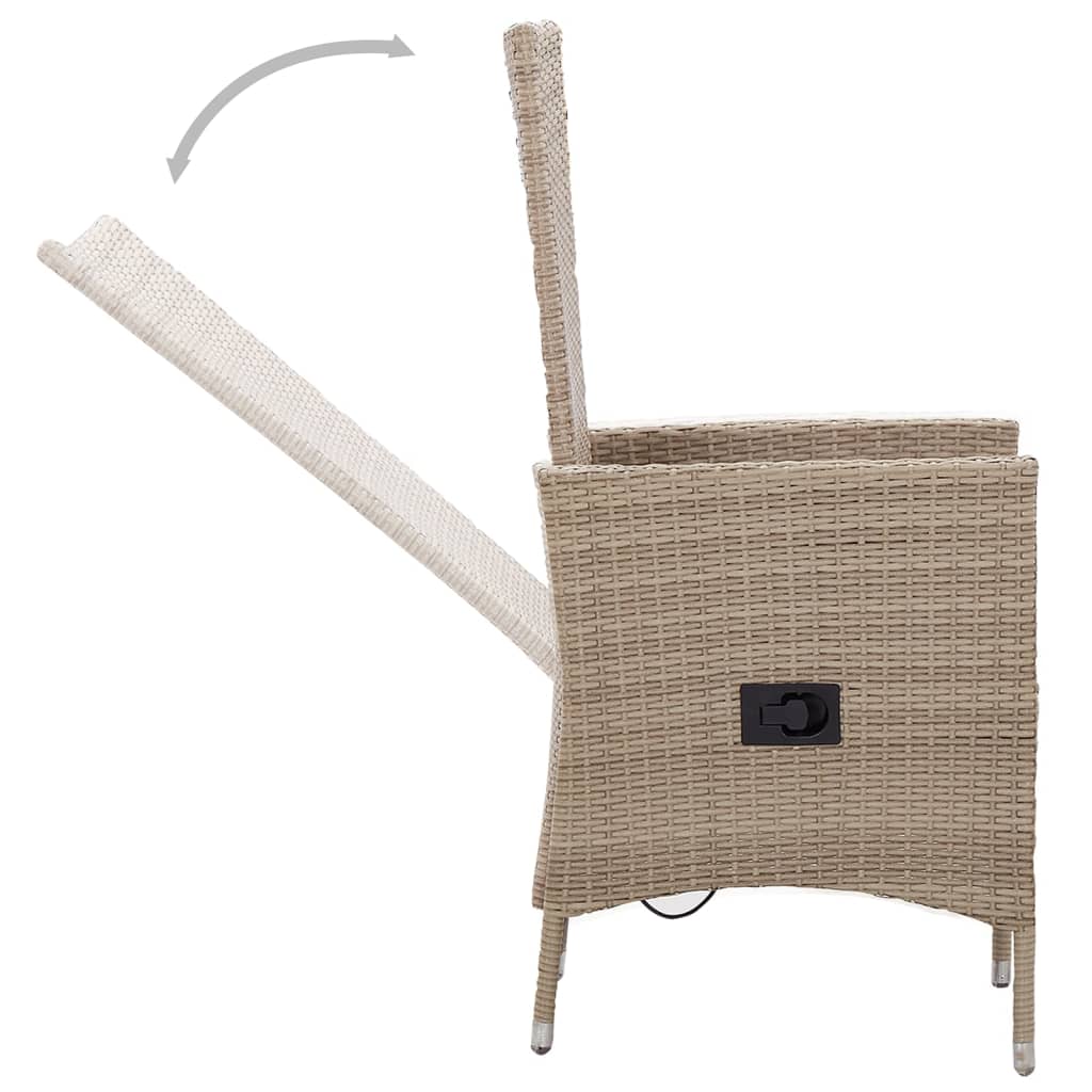 Ensemble à manger de jardin 5 pcs beige