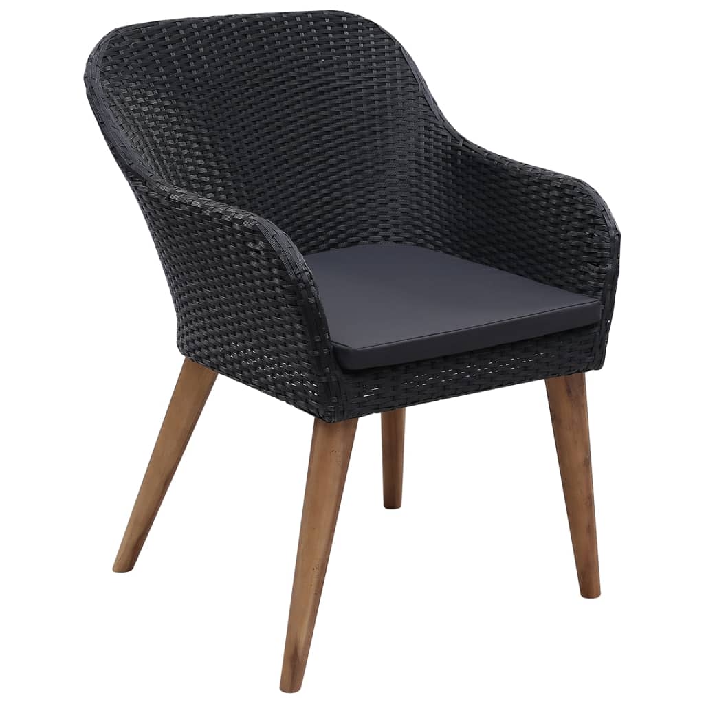Ensemble à manger de jardin 5 pcs noir