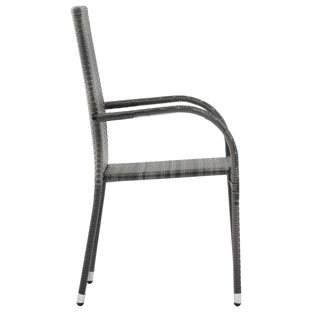 Ensemble à manger de jardin 3 pcs Résine tressée Gris