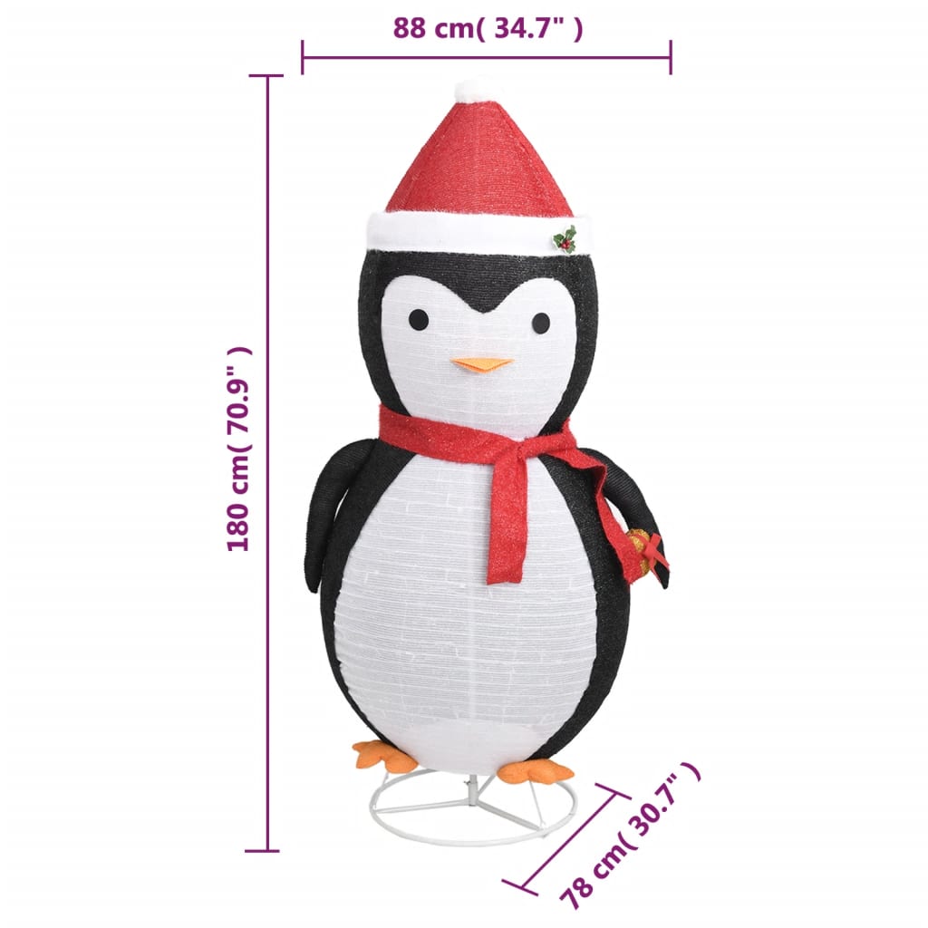 Décoration de Noël pingouin à LED Tissu de luxe 180 cm - XIOS