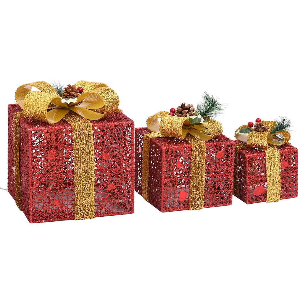 Boîtes-cadeaux de Noël décoratives 3 pcs Extérieur Intérieur - XIOS