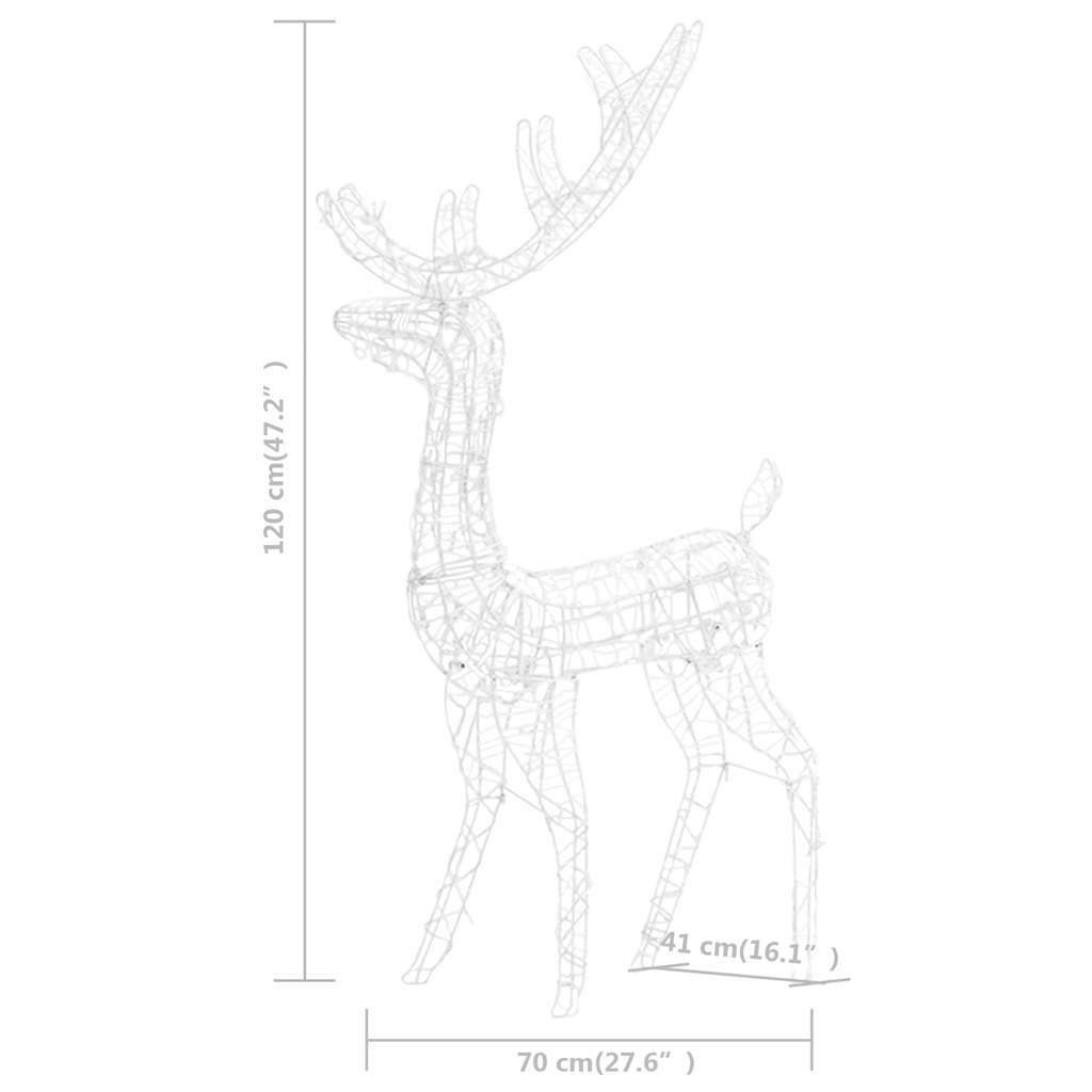 Renne de décoration de Noël Acrylique 140 LED blanc froid 120 cm - XIOS