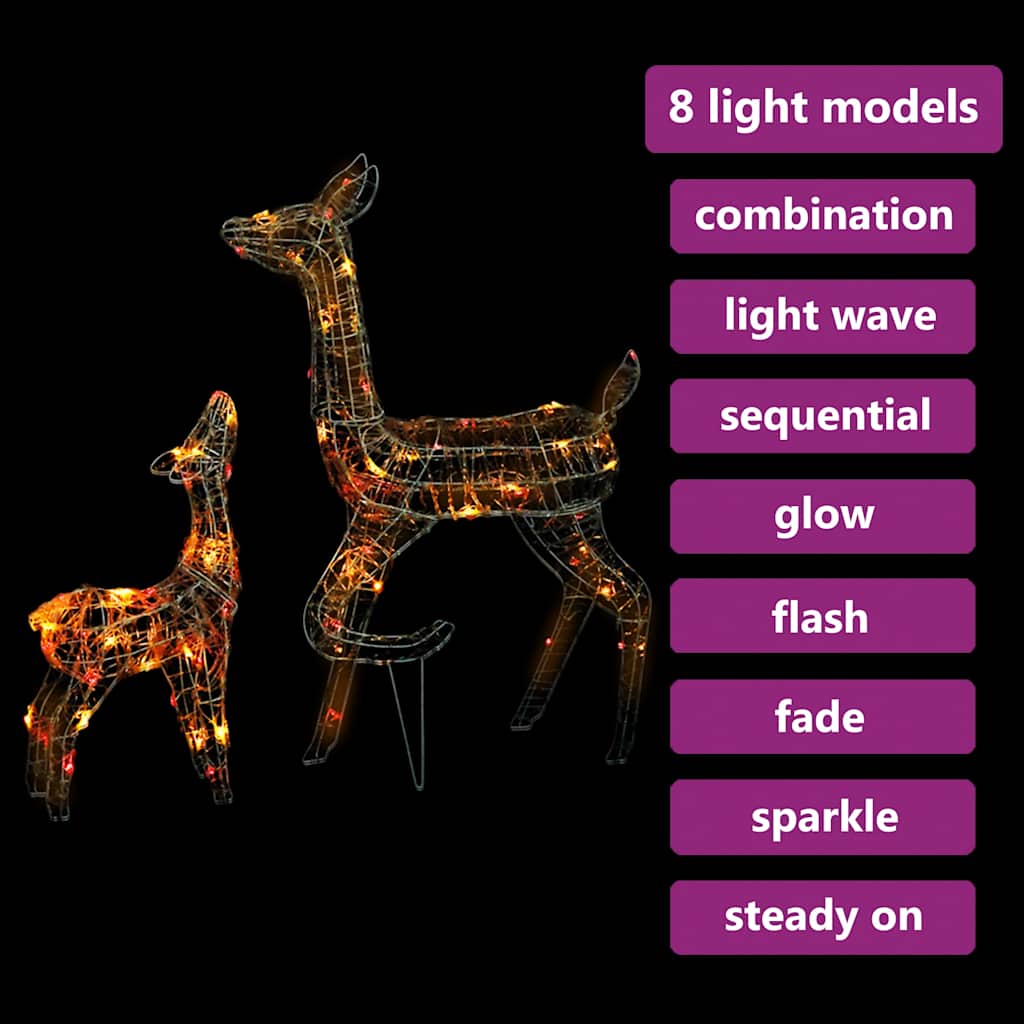 Famille de rennes de décoration Acrylique 160 LED coloré - XIOS