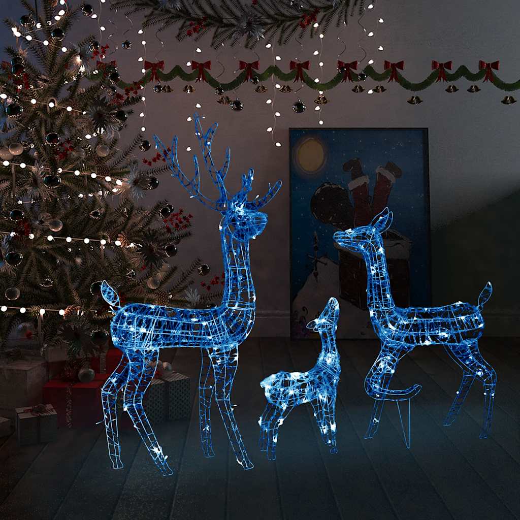 Famille de rennes de décoration Acrylique 300 LED bleu - XIOS