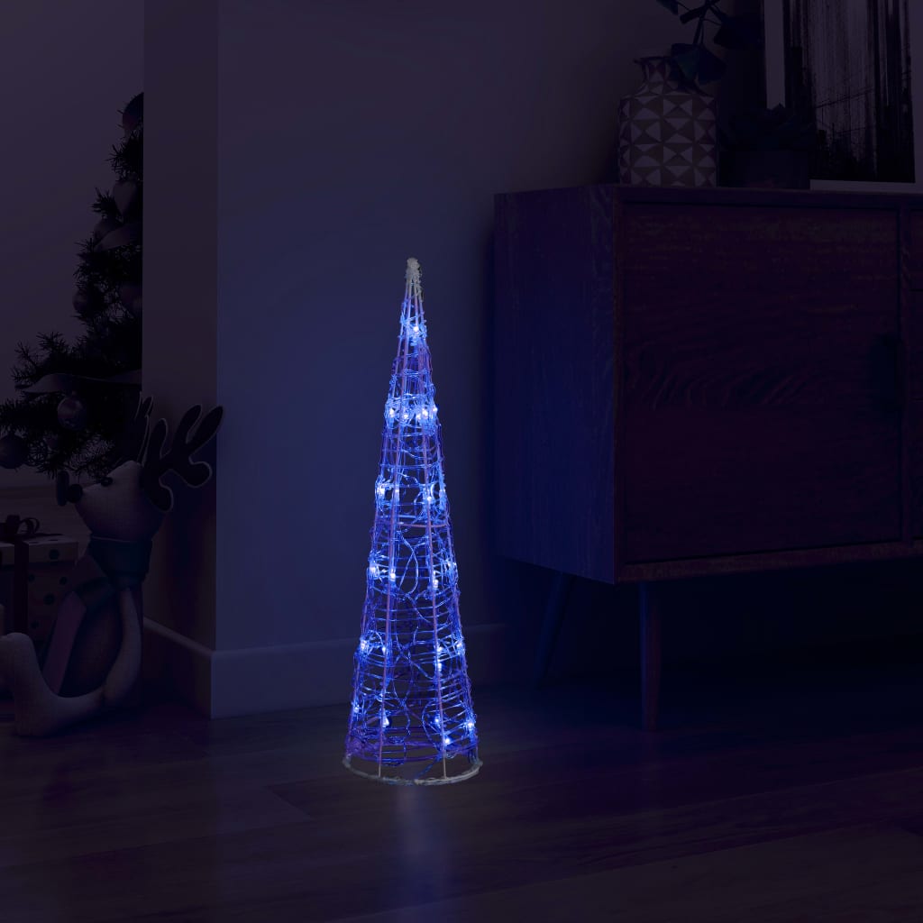 Cône lumineux décoratif pyramide à LED Acrylique Bleu 60 cm - XIOS