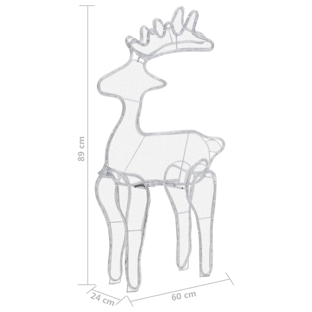 Décoration de Noël de renne avec maille 306 LED 60x24x89 cm - XIOS