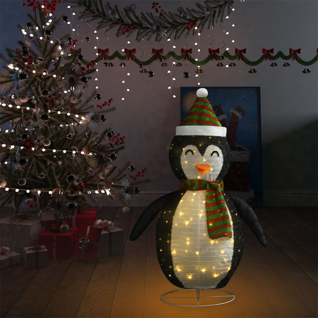 Décoration de Noël pingouin à LED Tissu de luxe 120 cm - XIOS