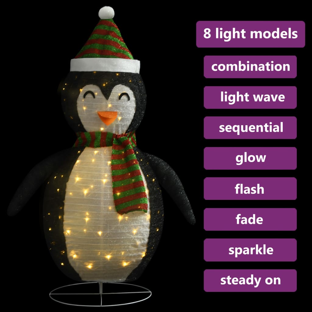Décoration de Noël pingouin à LED Tissu de luxe 120 cm - XIOS