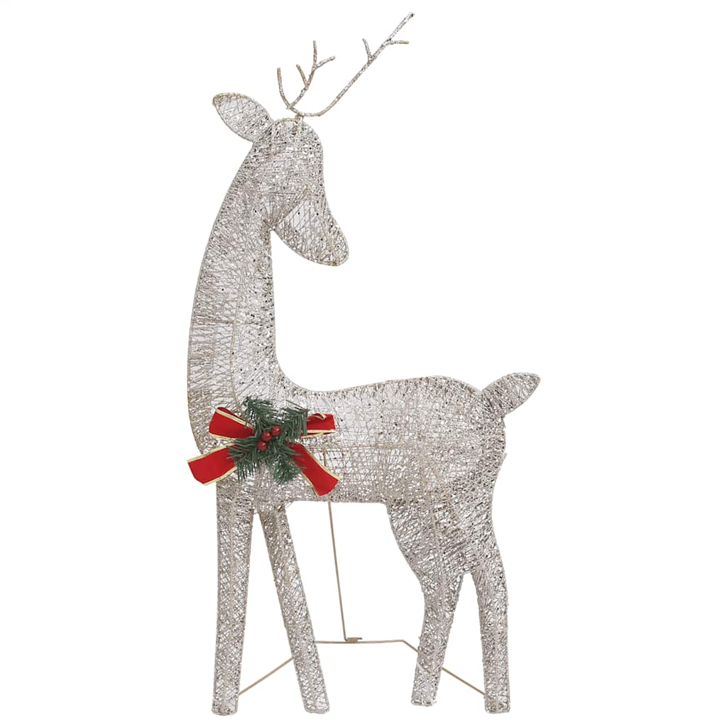 Famille de rennes de Noël 270x7x90 cm Doré Blanc chaud Maille - XIOS