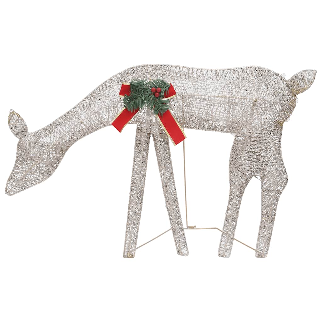 Famille de rennes de Noël 270x7x90 cm Doré Blanc chaud Maille - XIOS