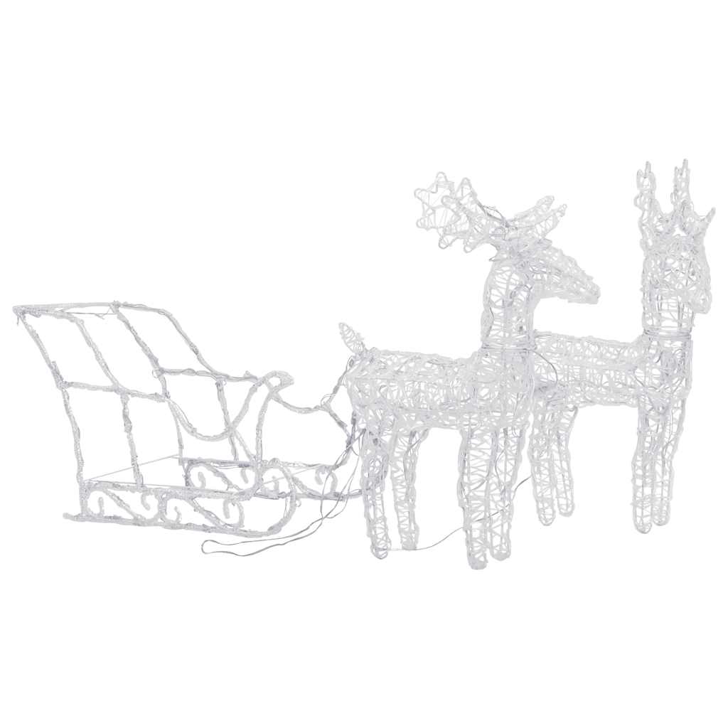 Décoration de Noël Rennes et traîneau 160 LED 130 cm Acrylique - XIOS