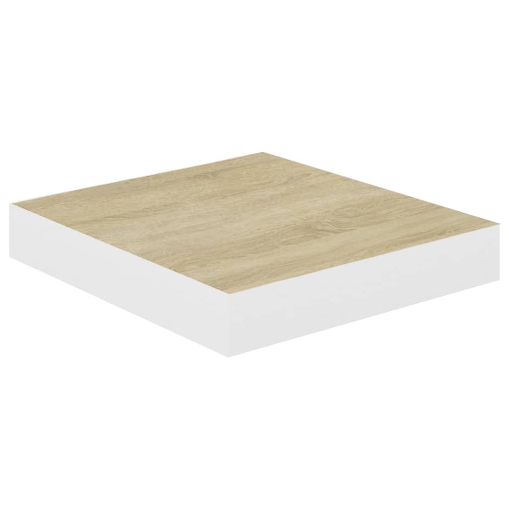 Étagères murales 4 pcs Chêne et blanc 23x23,5x3,8 cm MDF - XIOS