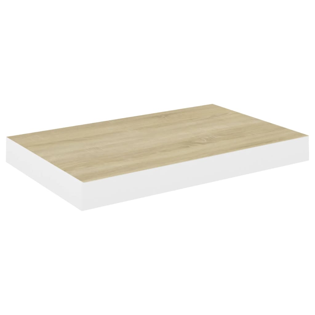 Étagère murale flottante Chêne et blanc 40x23x3,8 cm MDF - XIOS