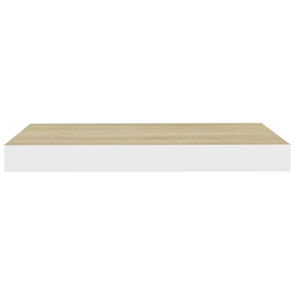 Étagère murale flottante chêne et blanc 50x23x3,8 cm MDF - XIOS