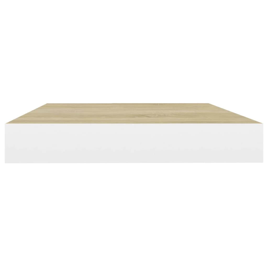 Étagères flottantes 2 pcs chêne et blanc 50x23x3,8 cm MDF - XIOS