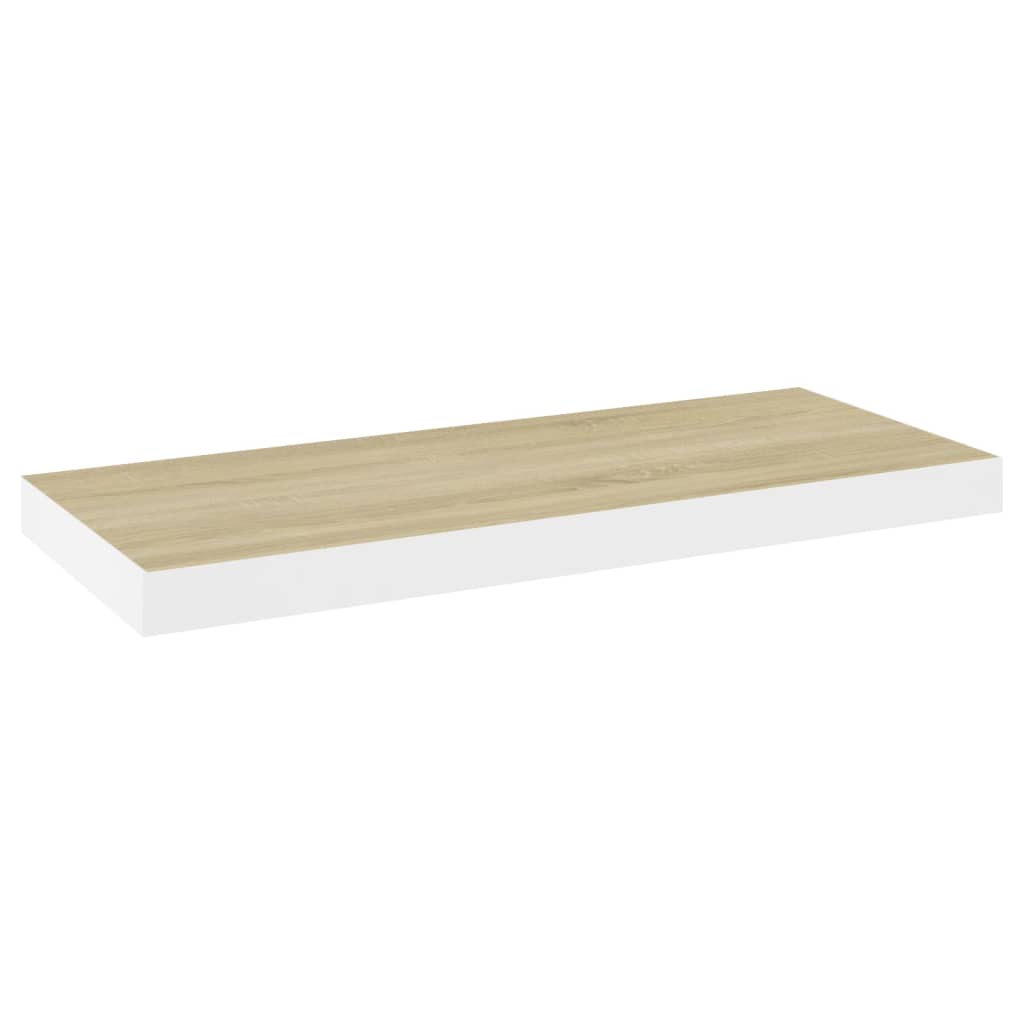 Étagères flottantes 2 pcs chêne et blanc 60x23,5x3,8 cm MDF - XIOS